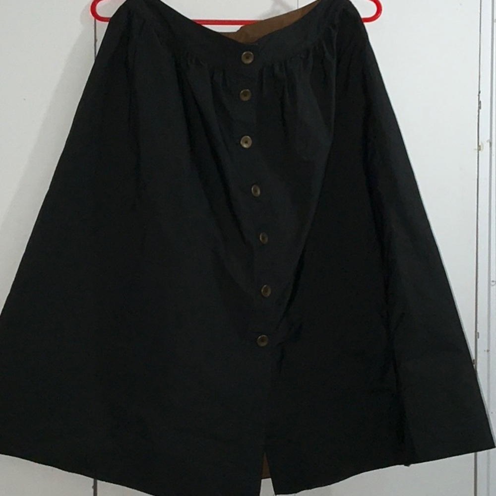 Black Button-Front Women's Skirt